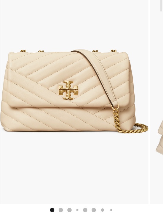 Tory Burch Handbags - Tory Burch double T Chevron Quilted Kira chain Bag — Cream with Gold Hardware